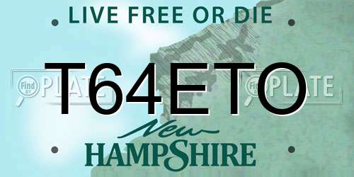 T64ETO New Hampshire License Plate