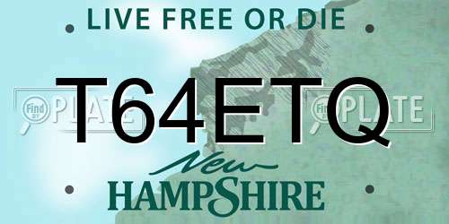 T64ETQ New Hampshire License Plate