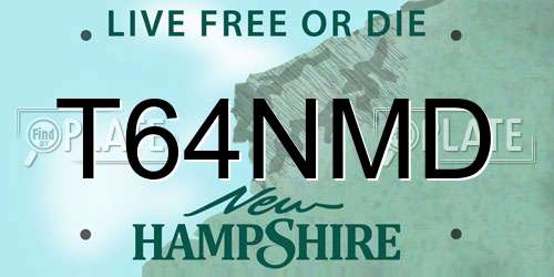 T64NMD New Hampshire License Plate