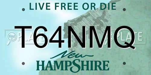 T64NMQ New Hampshire License Plate
