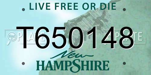 T650148 New Hampshire License Plate