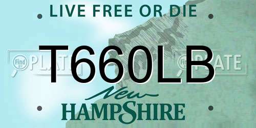 T660LB New Hampshire License Plate