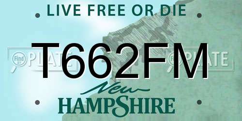 T662FM New Hampshire License Plate