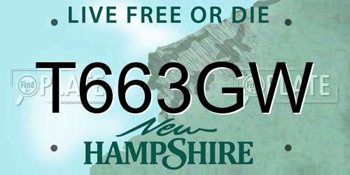 T663GW New Hampshire License Plate