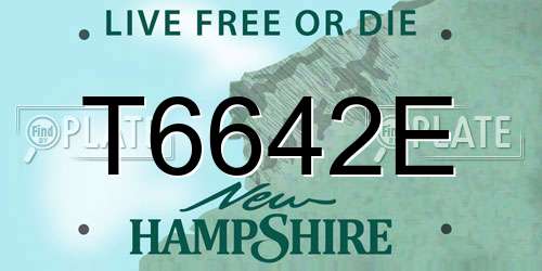T6642E New Hampshire License Plate