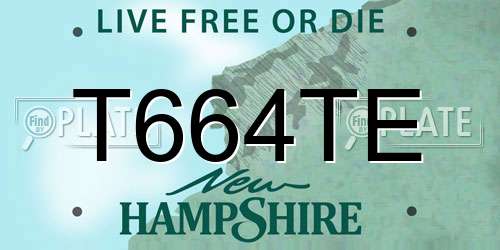 T664TE New Hampshire License Plate