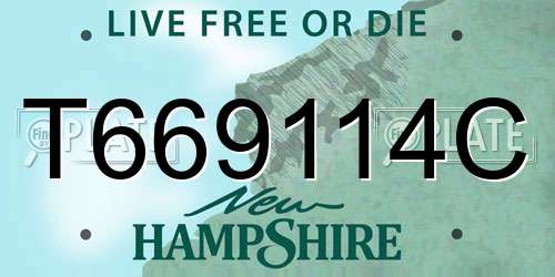 T669114C New Hampshire License Plate