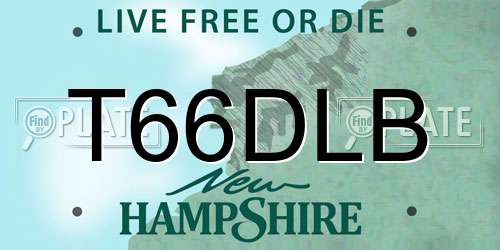 T66DLB New Hampshire License Plate