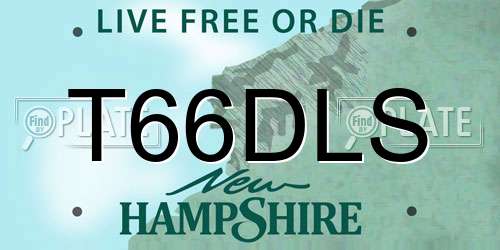 T66DLS New Hampshire License Plate