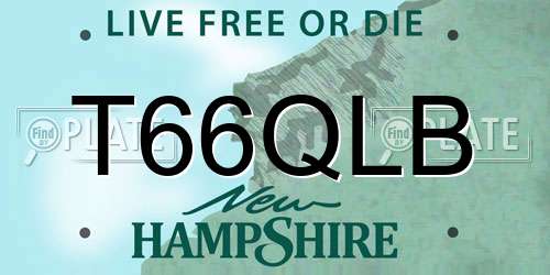 T66QLB New Hampshire License Plate