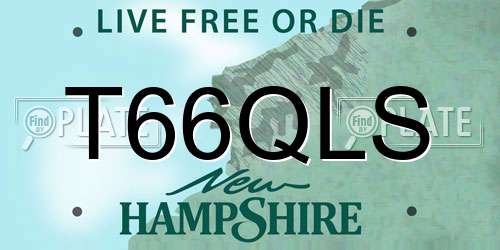 T66QLS New Hampshire License Plate