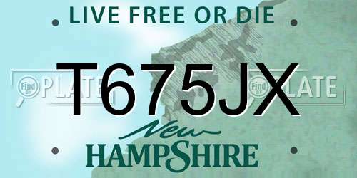 T675JX New Hampshire License Plate