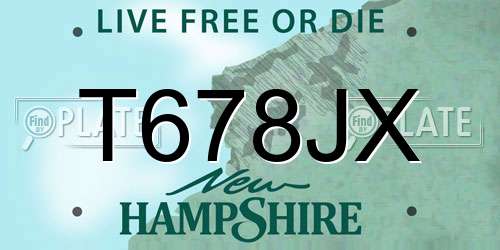 T678JX New Hampshire License Plate
