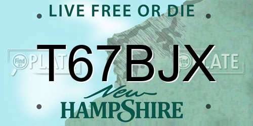T67BJX New Hampshire License Plate