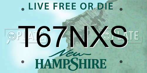 T67NXS New Hampshire License Plate