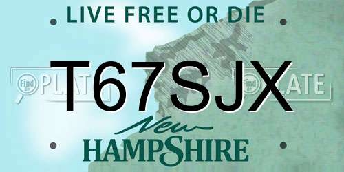 T67SJX New Hampshire License Plate