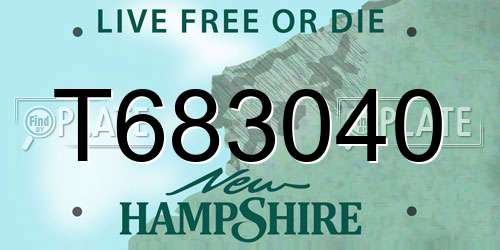 T683040 New Hampshire License Plate