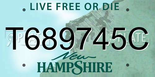 T689745C New Hampshire License Plate