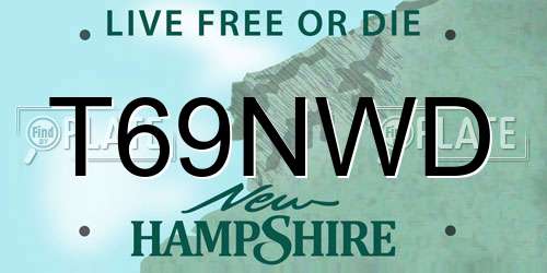 T69NWD New Hampshire License Plate