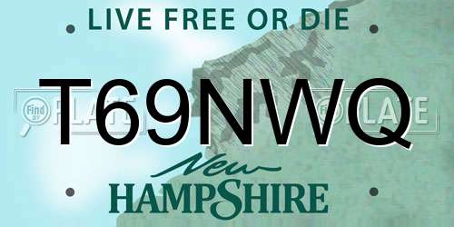 T69NWQ New Hampshire License Plate