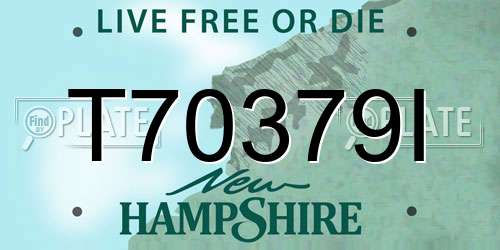 T70379I New Hampshire License Plate