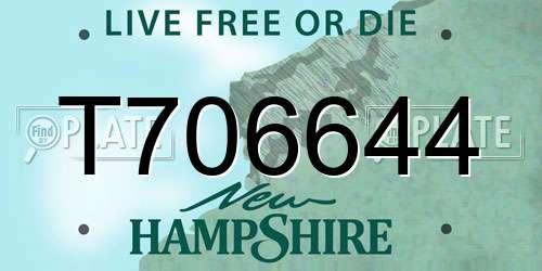 T706644 New Hampshire License Plate