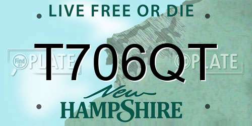 T706QT New Hampshire License Plate