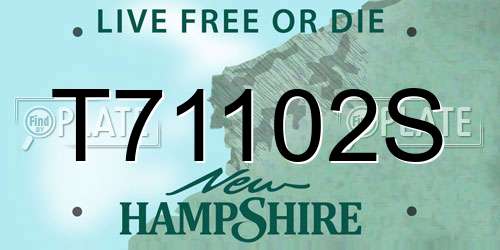 T71102S New Hampshire License Plate