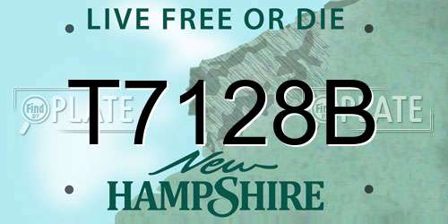 T7128B New Hampshire License Plate