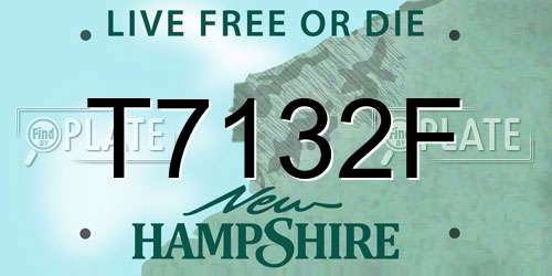 T7132F New Hampshire License Plate