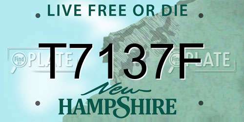 T7137F New Hampshire License Plate