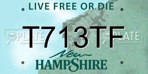 T713TF New Hampshire License Plate