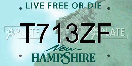 T713ZF New Hampshire License Plate