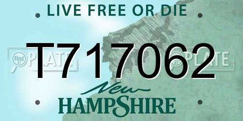 T717062 New Hampshire License Plate
