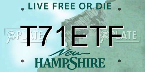 T71ETF New Hampshire License Plate