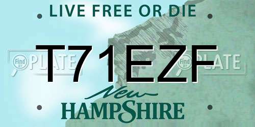 T71EZF New Hampshire License Plate