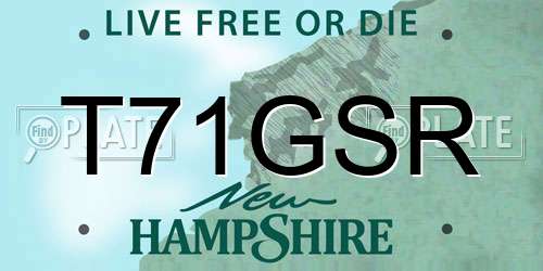 T71GSR New Hampshire License Plate