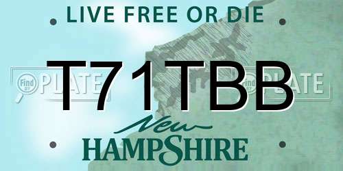 T71TBB New Hampshire License Plate