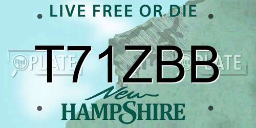 T71ZBB New Hampshire License Plate