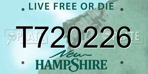 T720226 New Hampshire License Plate