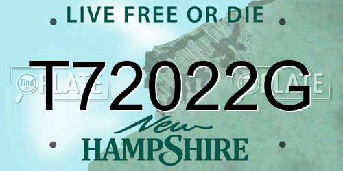 T72022G New Hampshire License Plate