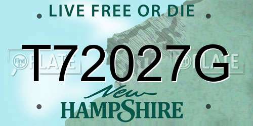 T72027G New Hampshire License Plate