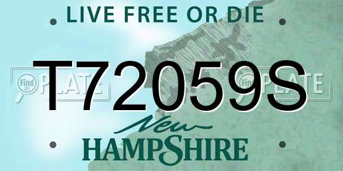 T72059S New Hampshire License Plate
