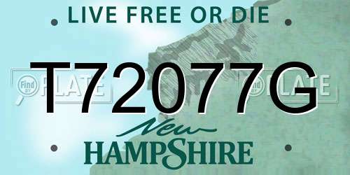 T72077G New Hampshire License Plate