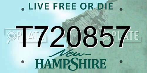 T720857 New Hampshire License Plate