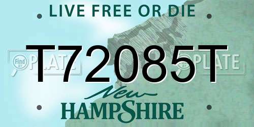T72085T New Hampshire License Plate