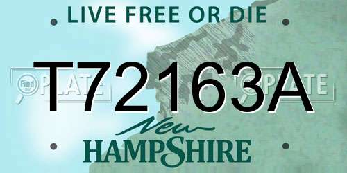 T72163A New Hampshire License Plate