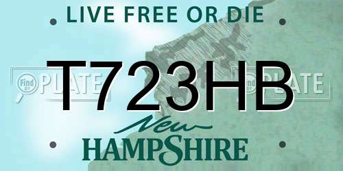 T723HB New Hampshire License Plate