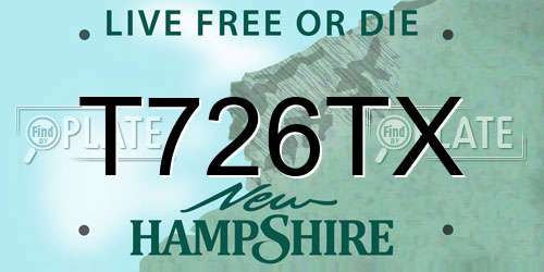 T726TX New Hampshire License Plate