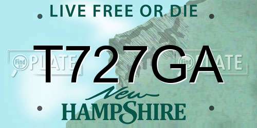 T727GA New Hampshire License Plate